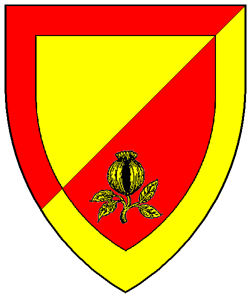 The arms of Melloney de Charteris